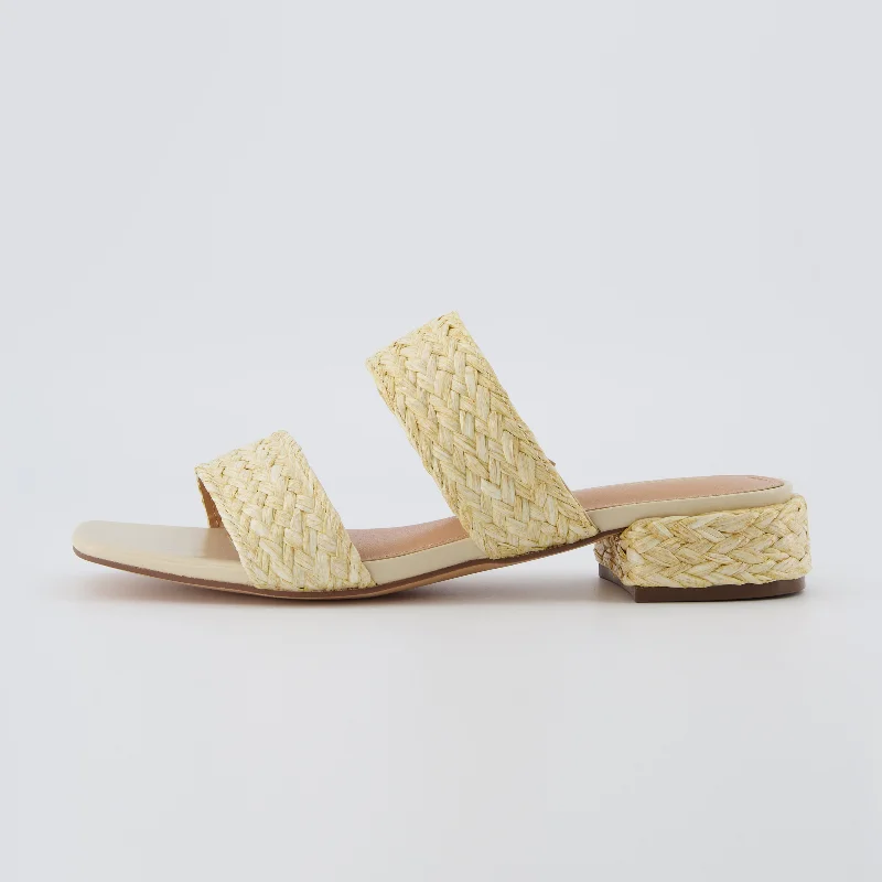 Niki Raffia Block Heel Sandals