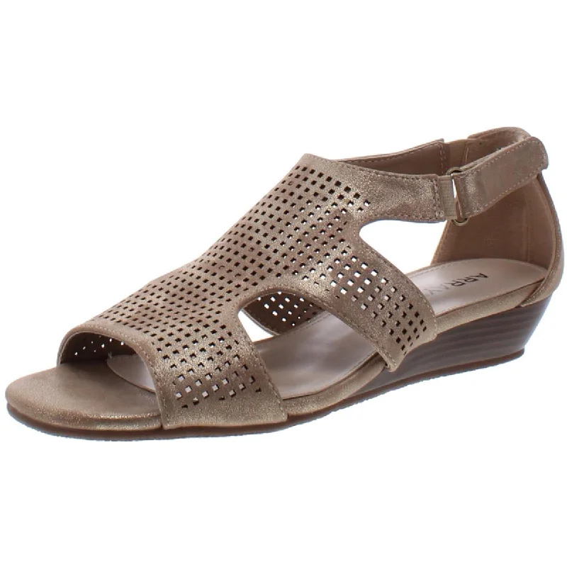 Array Womens Tati Leather Perforated Wedges