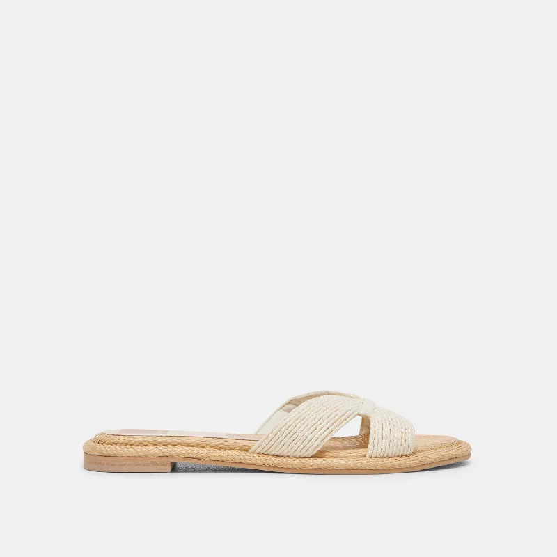 ATOMIC WIDE SANDALS WHITE RAFFIA