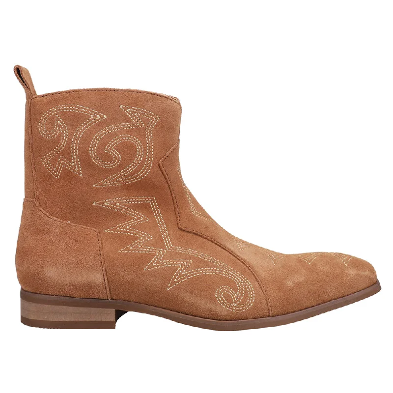 Brooks Embroidered Round Toe Western Boots