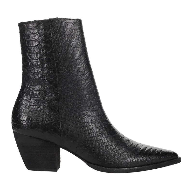 Caty Snake Pointed Toe Western Booties