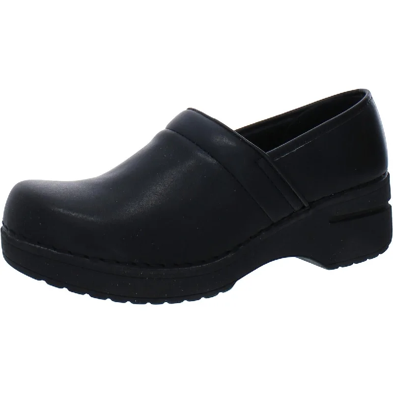 Easy Works by Easy Street Womens Lead Faux Leather Comfort Insole Clogs