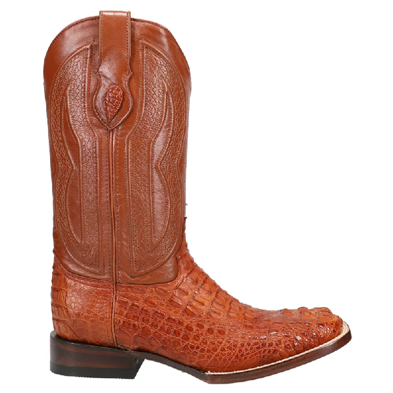 Hornback Caiman Dakota Croc Square Toe Cowboy Boots