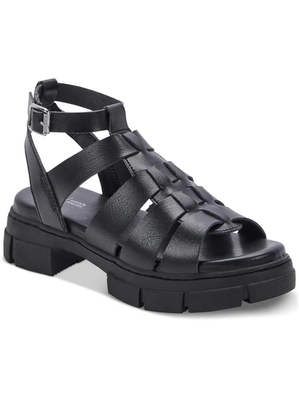 Hannah  Womens Buckle Open Toe Strappy Sandals