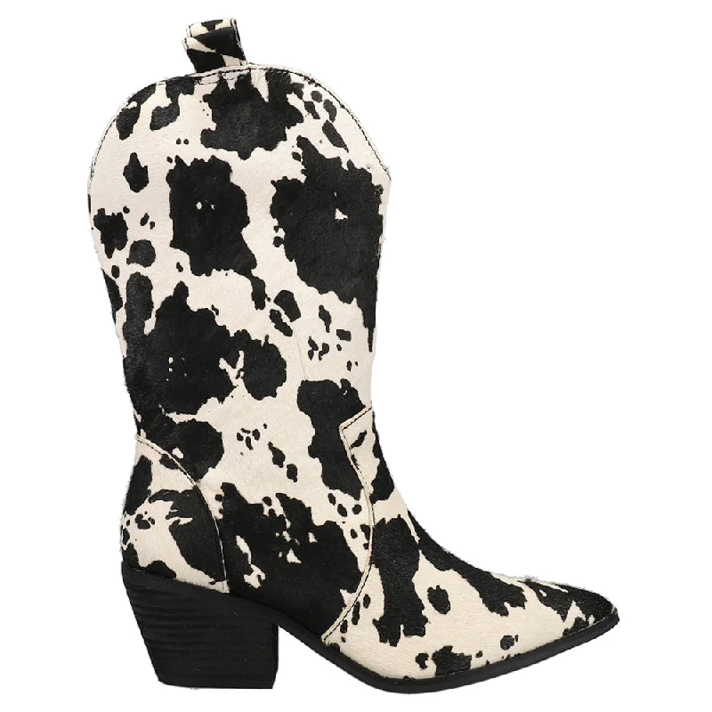 Live a Little Cow Pointed Toe Cowboy Boots