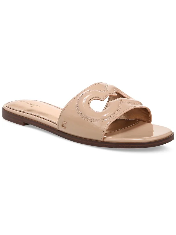 Maura Womens Faux Leather Slip On Slide Sandals