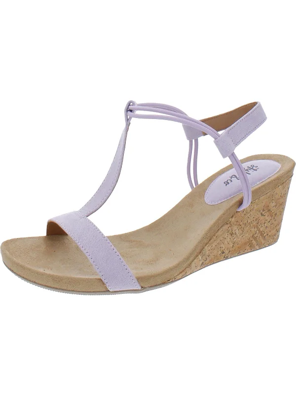 Mulan Womens T-strap Wedge Sandals