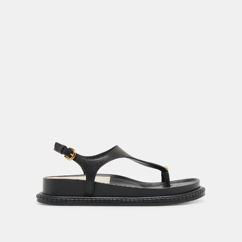 STEFAN SANDALS BLACK LEATHER