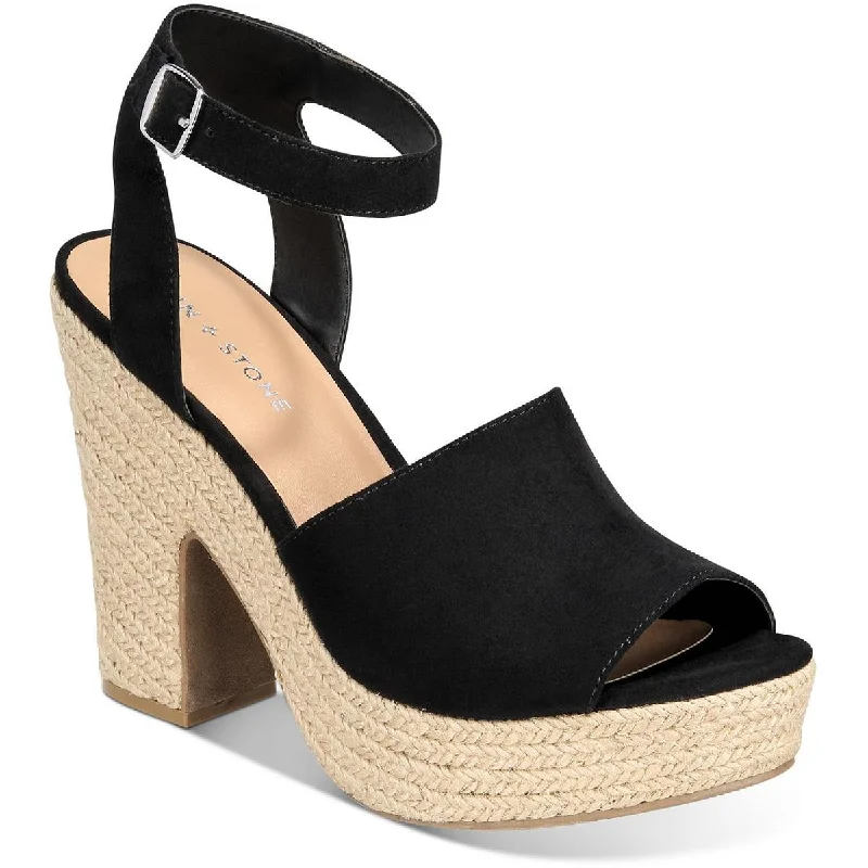 Sun + Stone Womens Fey Faux Suede Ankle Strap Heels