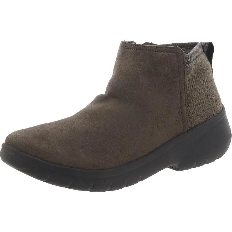 Bzees Womens Karma Faux Suede Ankle Booties