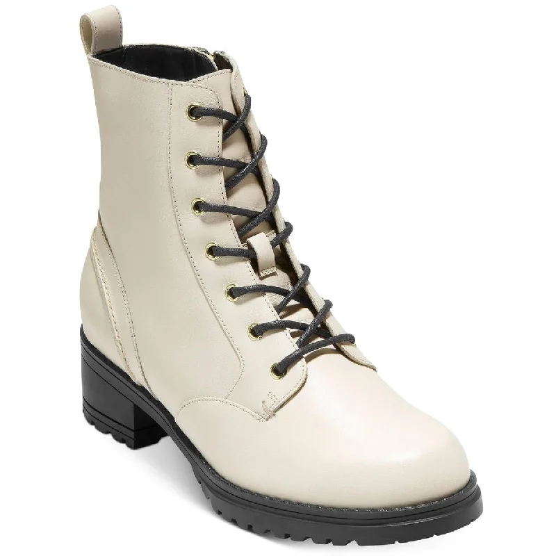 Cole Haan Womens Camea Zipper Combat & Lace-up Boots