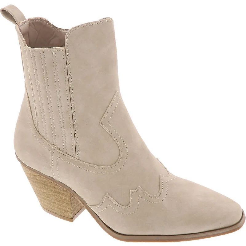 Dolce Vita Womens Brazos Faux Leather Embossed Ankle Boots