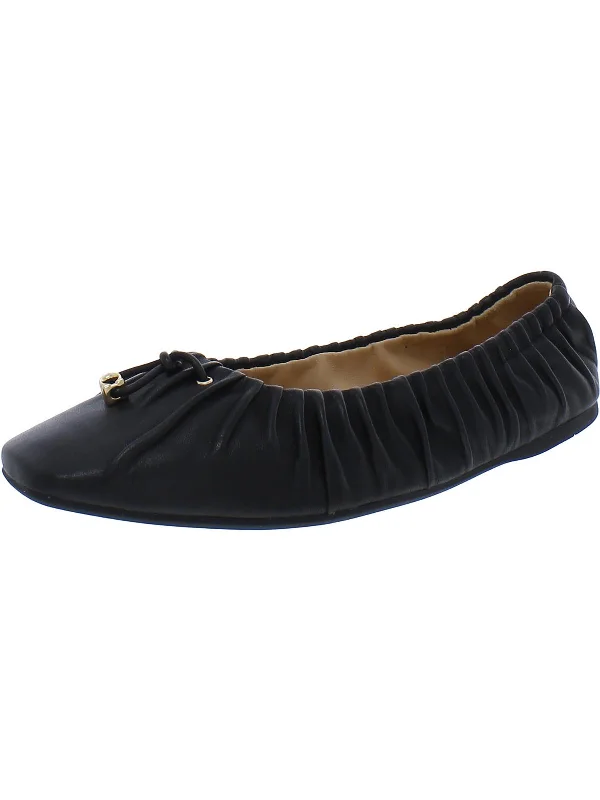 ELENOR LEATHER Womens Faux Leather Flat Ballet Flats