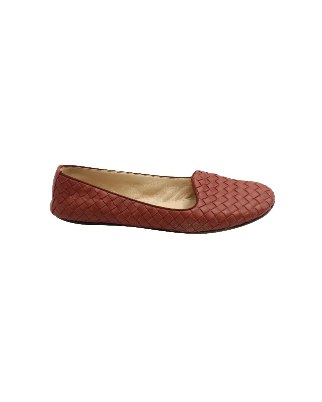 Intrecciato Red Nappa Flats