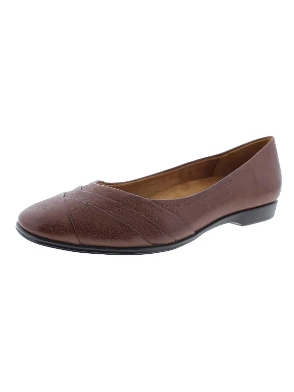 Jaye Womens Leather Round Toe Flats