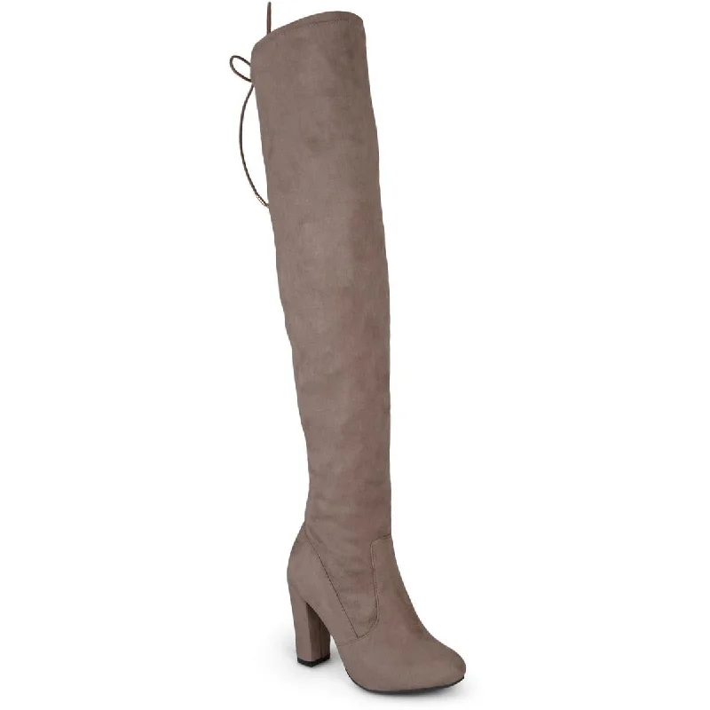 Journee Collection Womens Maya  Faux Suede Pull On Thigh-High Boots