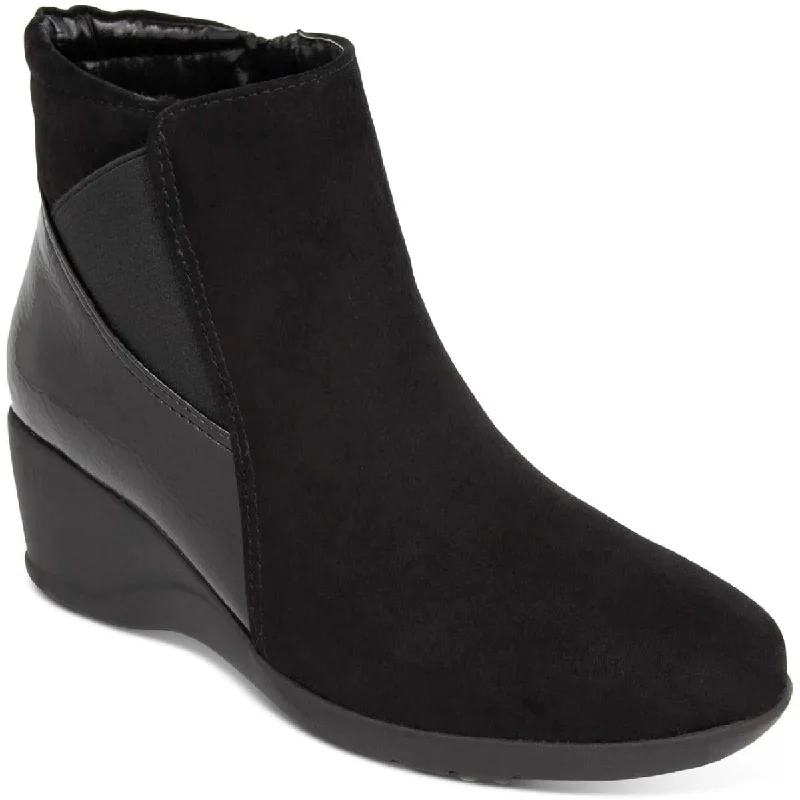 Karen Scott Womens Carina Wedge Stretch Ankle Boots