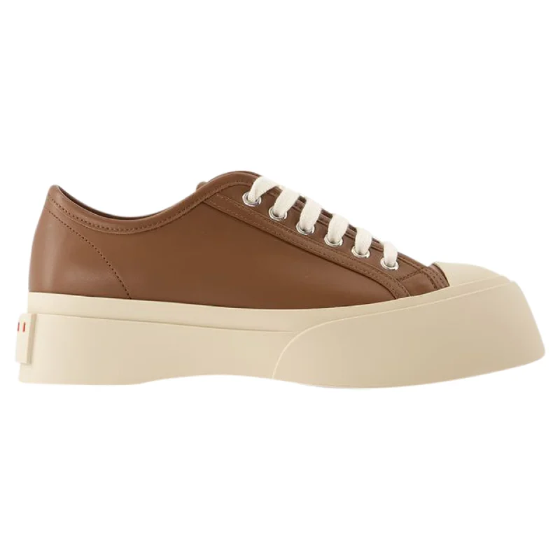 Laced Up Sneakers - Marni - Leather - Brown