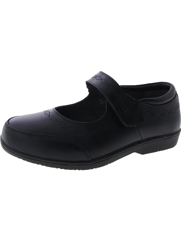 Mary Ellen Womens Leather Adjustable Mary Janes