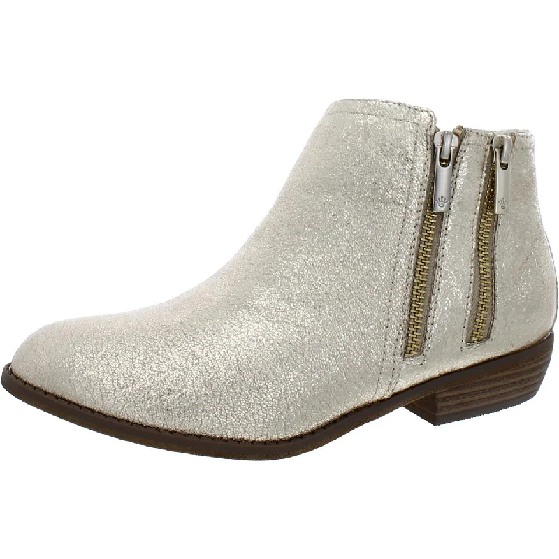 Nina Womens Tabara Metallic Double Zipper Ankle Boots