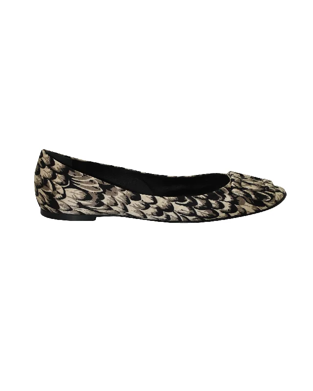 Roger Vivier Printed Ballet Flats in Multicolor Satin