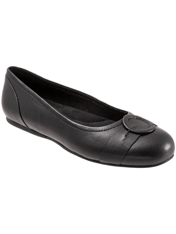 SAVANNAH Womens Patent Leather Cushioned Footbed Ballet Flats