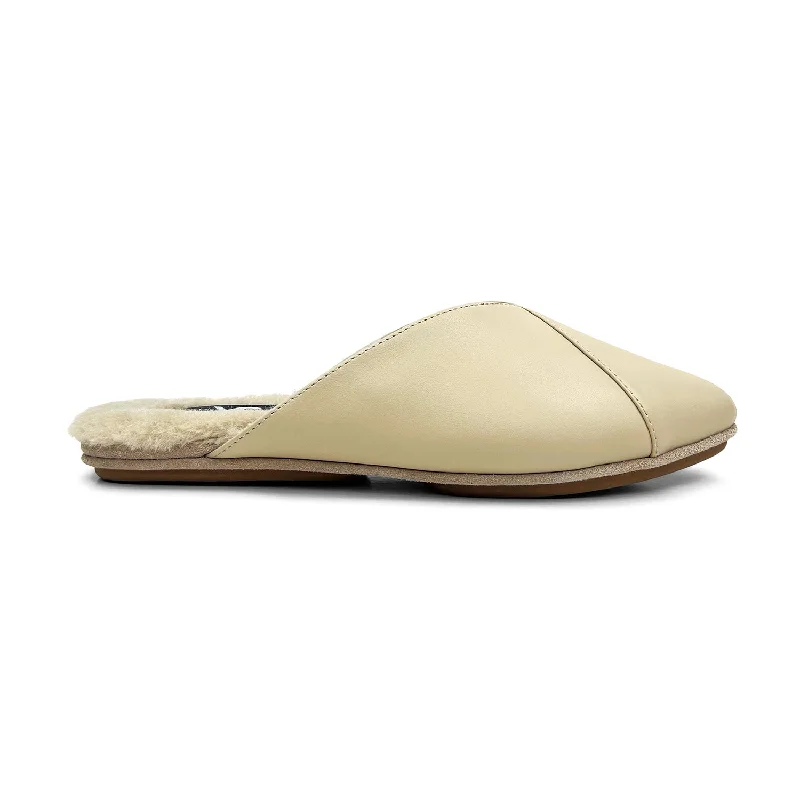 Valentina Slipper Mule in Nude Leather