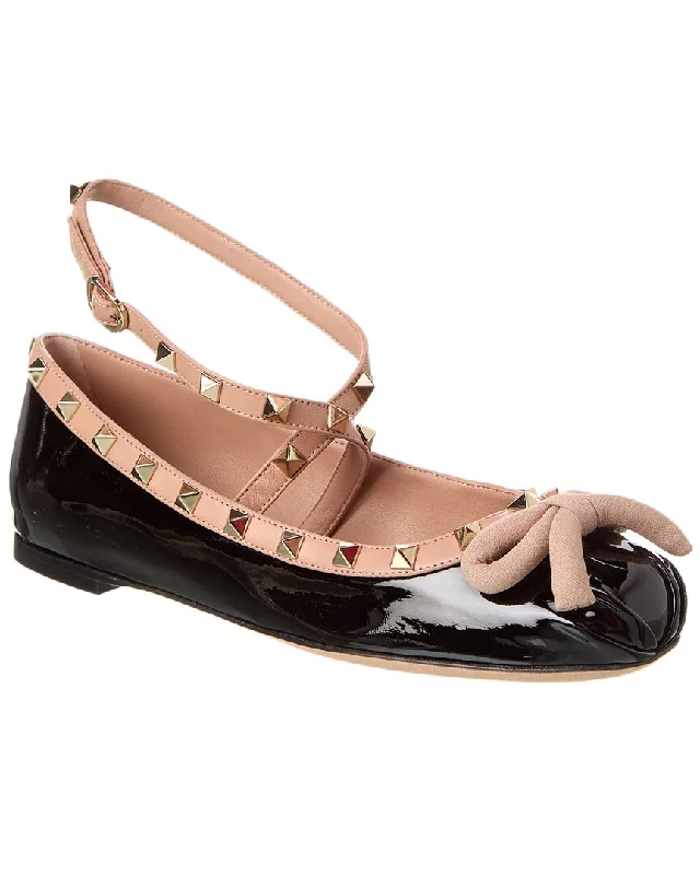 Valentino Rockstud Patent Ballerina Flat