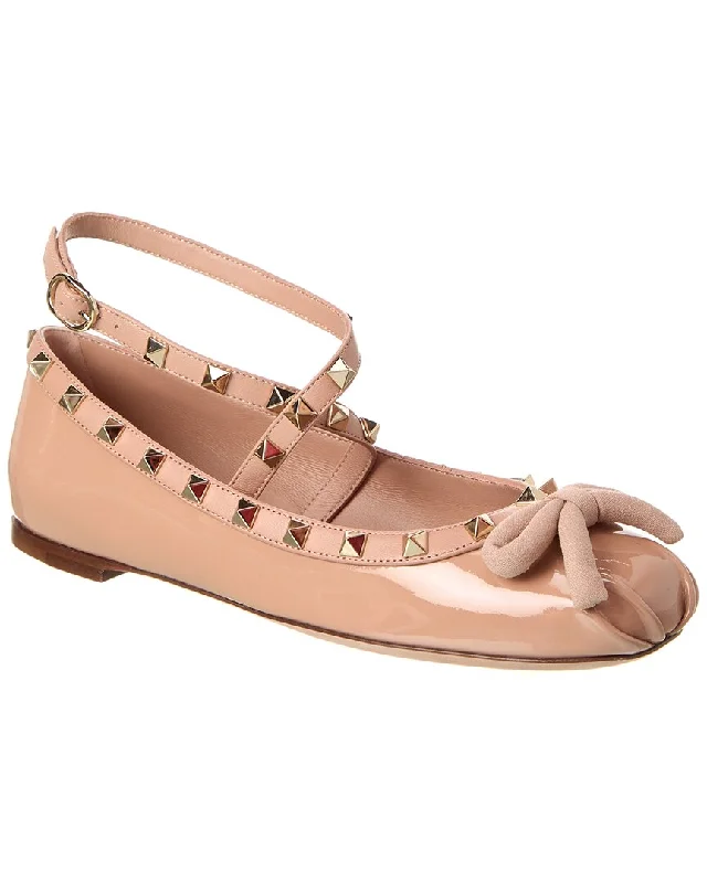 Valentino Rockstud Patent Ballerina Flat