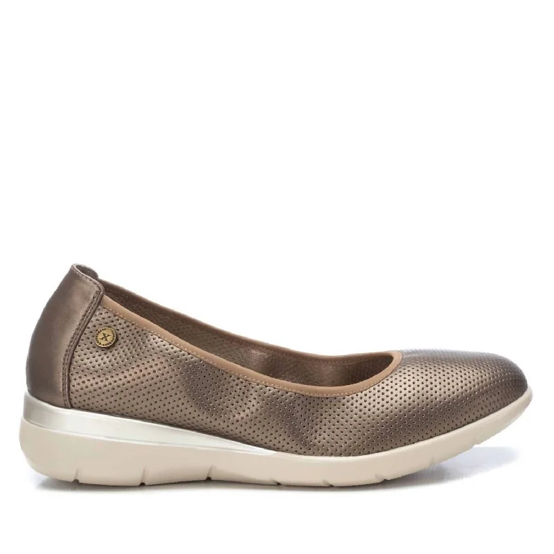 Women's Flat Ballerina In Bronze