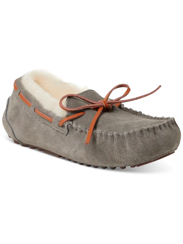 Womens Suede Slip-On Moccasins