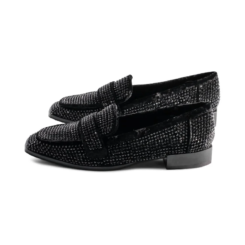 Women's Tracee Stones Velvet Slip On In Black