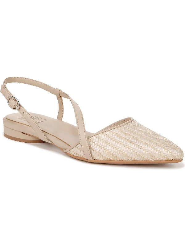 Womens Woven Flat Slingbacks