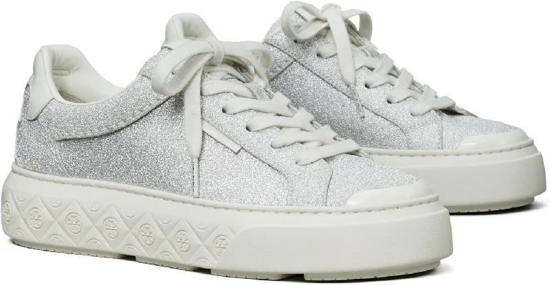 Tory Burch Women's Ladybug Sneakers, Silver Glitter/Blanc