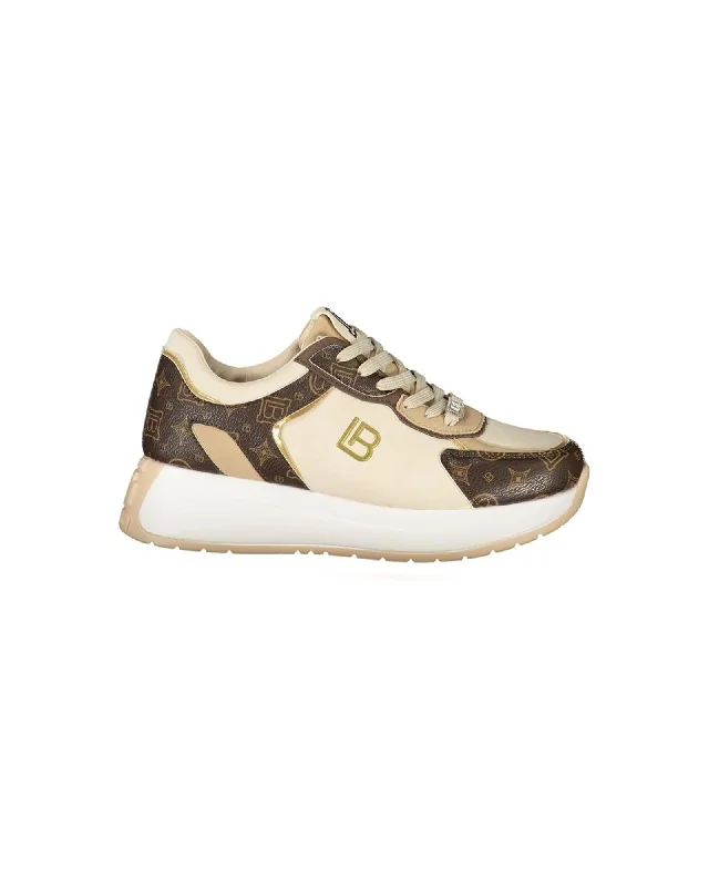 Laura Biagiotti  Women's Casual Sneakers  Beige   Monogram Sneakers  Beige  Size Size  Women's Beige Casual Sneakers by