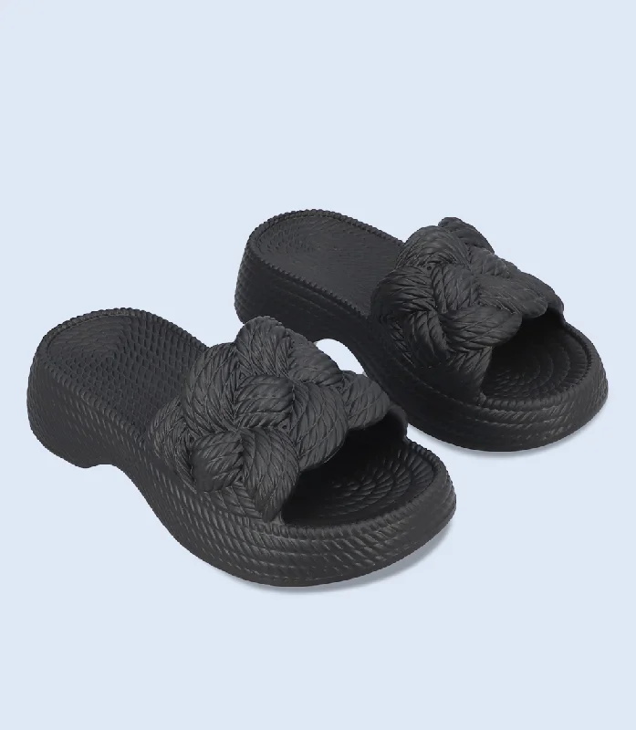 BW6640-BLACK-Women Platform Slipper