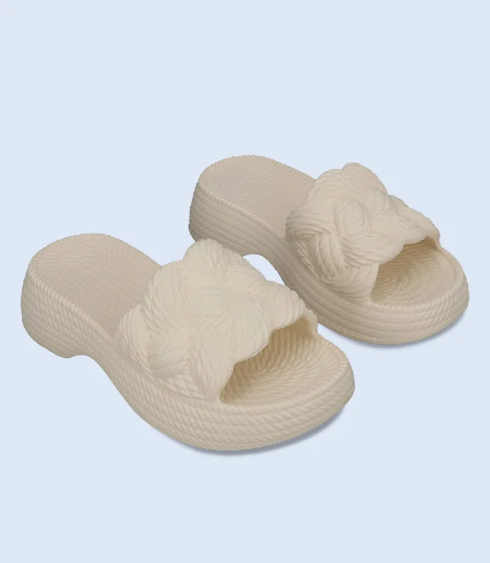 BW6640-WHITE-Women Platform Slipper