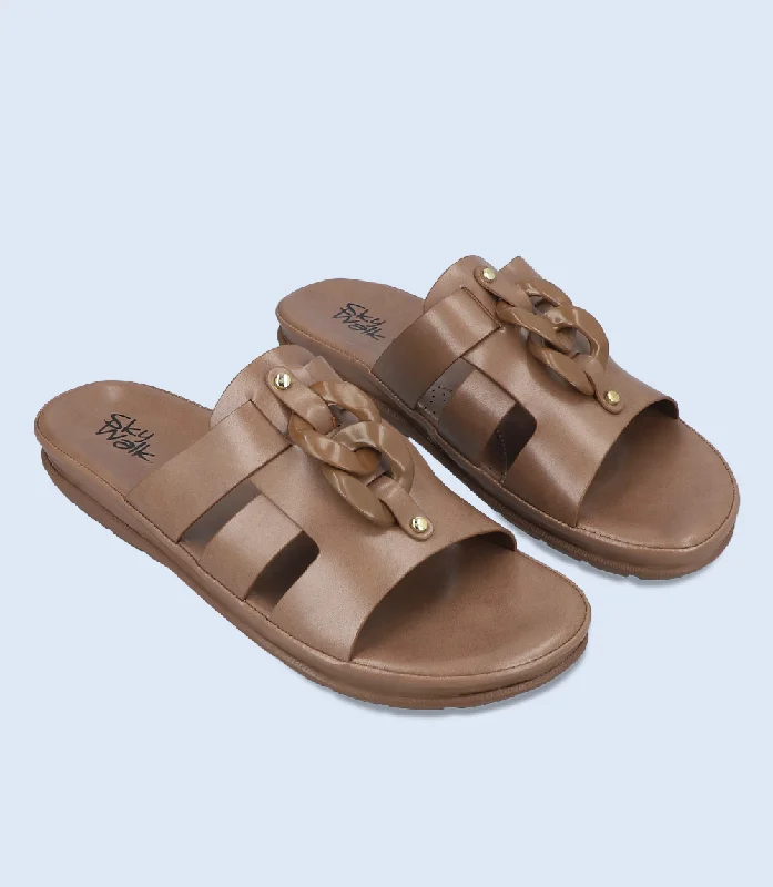 BW9253-DARK/KHAKI-Women Comfort Slipper