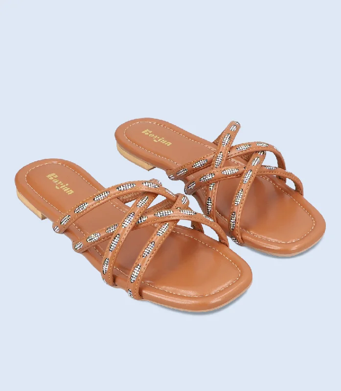 BW9285-Tan-Women Slipper