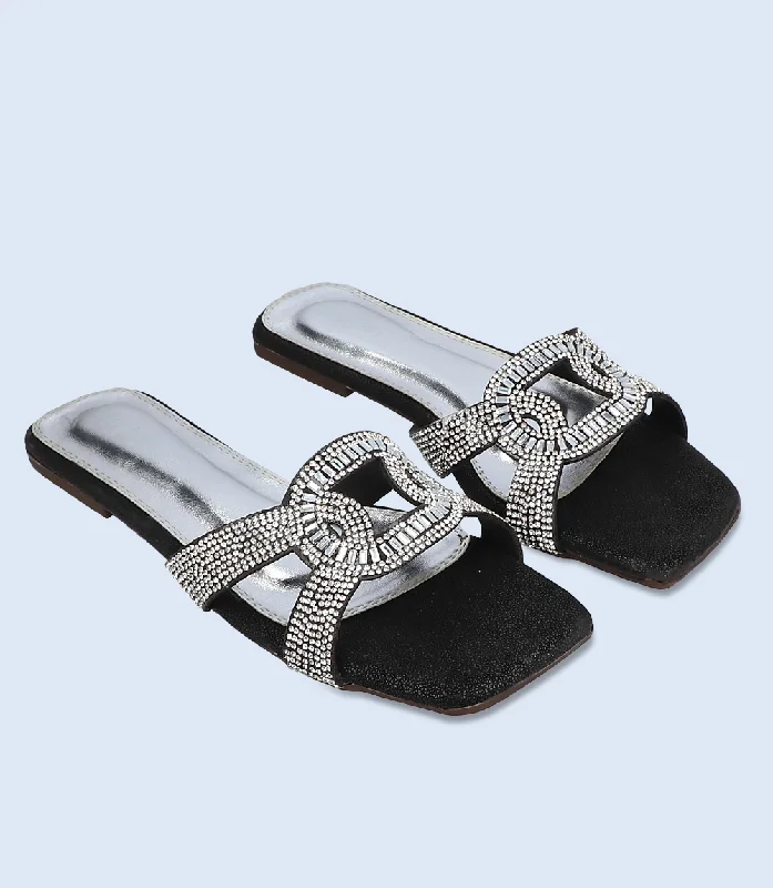 BW9435-Blk Silver-Women Slipper