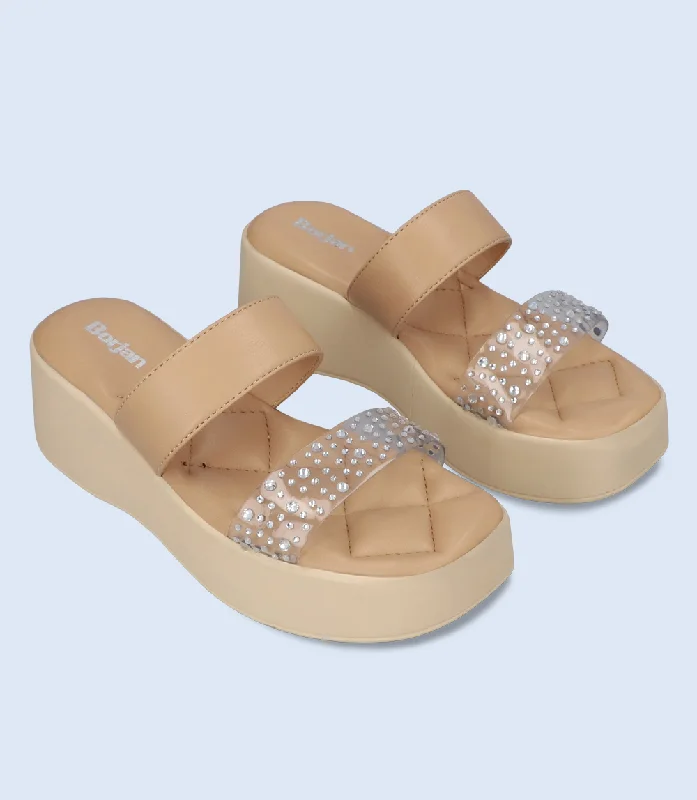 BW9999-Beige-Women Platform Slipper