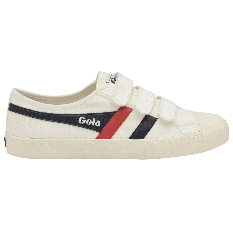 Coaster Trainer Velcro (Off White + Navy + Red)