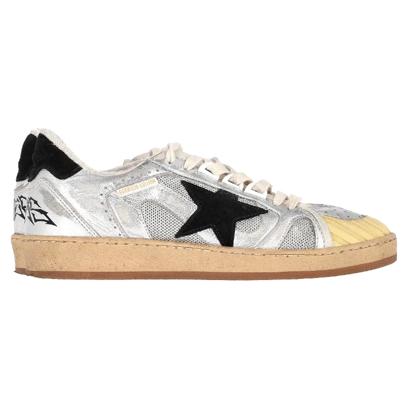 Golden Goose Ball Star Special Edition Sneakers in Silver Leather