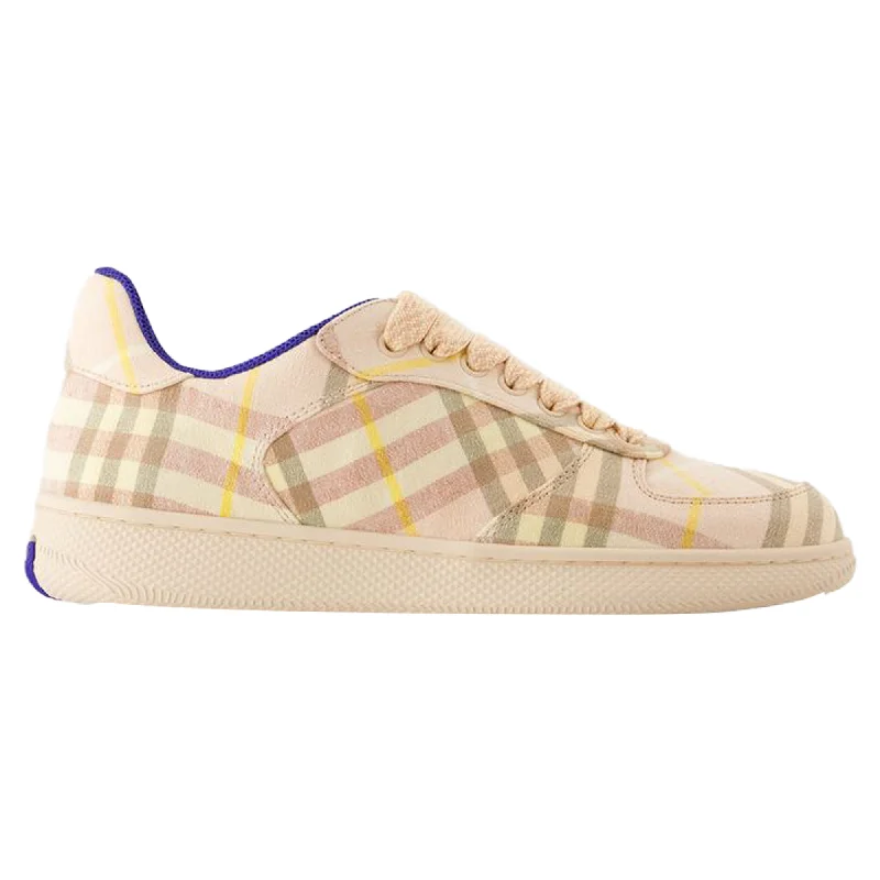 Terrace Chk Sneakers - Burberry - Linen - Pink