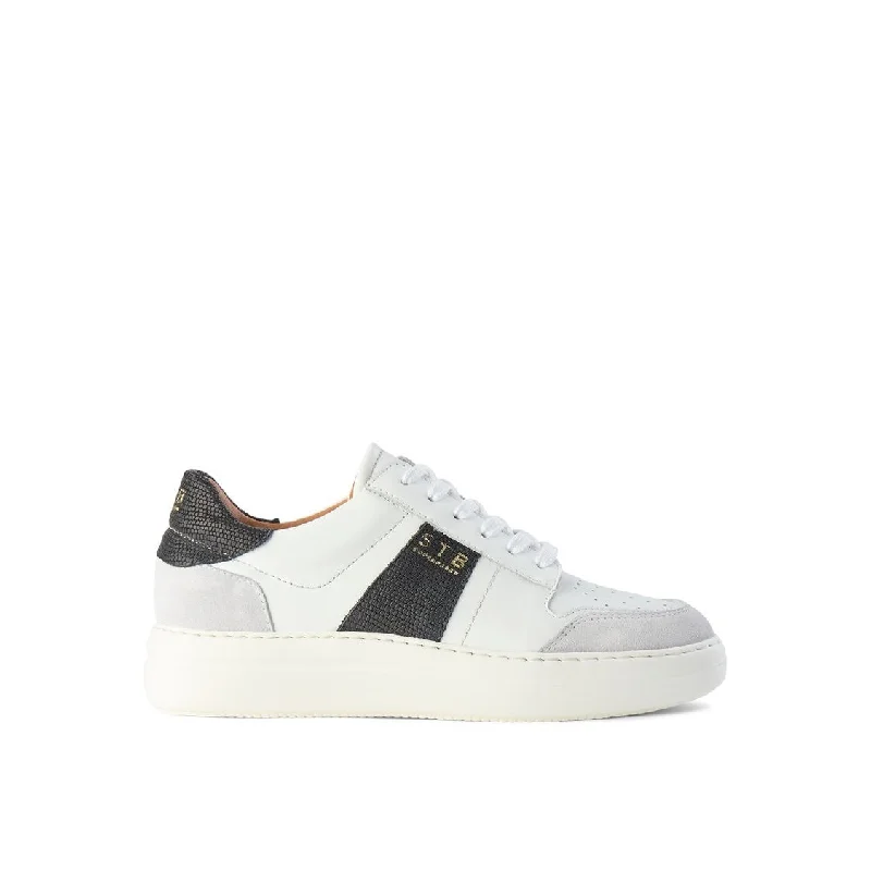 Vinca Leather Sneakers (Black + White)