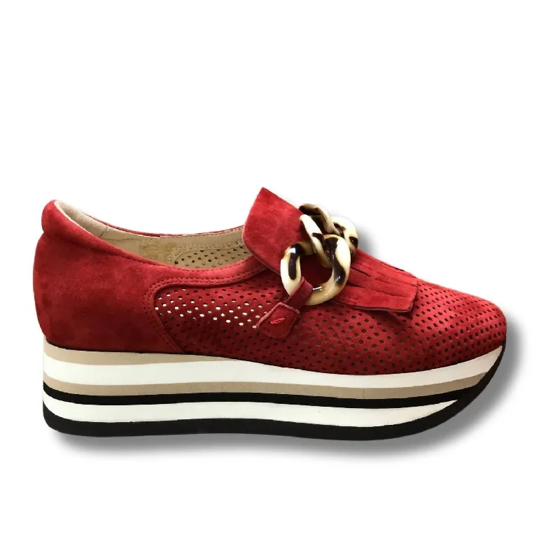 Women's Carly Suede Sneaker In Red