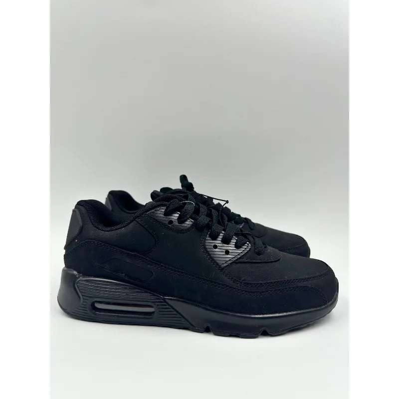 Women's Size 6.5, All Black Suede Sneakers with Bubble Heel in the Sole