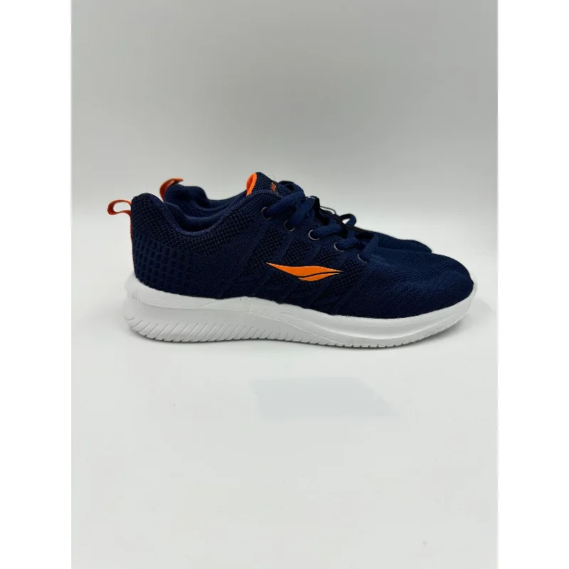 Women's Size 6, Navy Knit Upper with Orange Accents and Thick White Sole