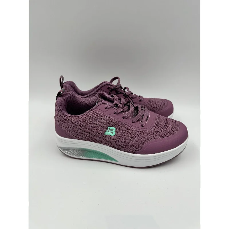 Women's Size 6, Purple Sneakers with Aqua Accents w/ Aqua to Gray Ombre Design