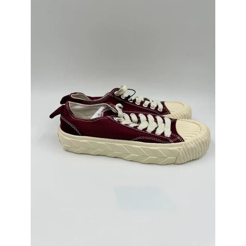 Women's Size 6, Velvet Red Canvas Sneaker with Chunky Sole for Ultra Support